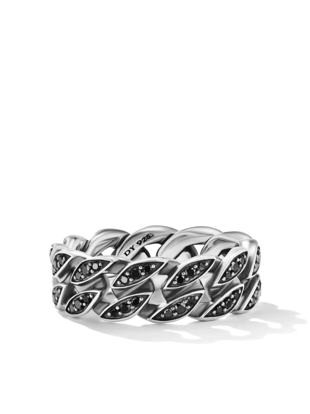 David Yurman sterling silver Curb Chain diamond band ring - Black von David Yurman