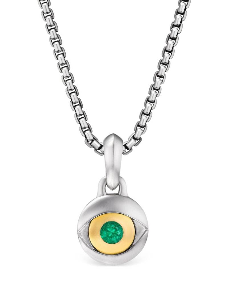 David Yurman sterling silver Evil Eye emerald amulet von David Yurman