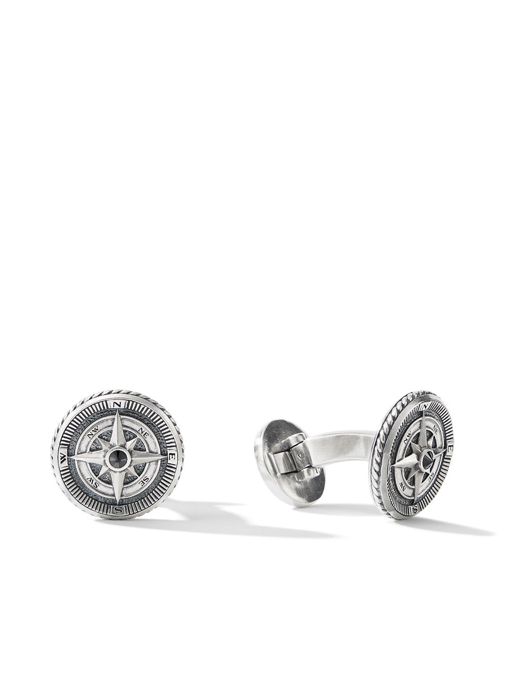 David Yurman sterling silver Maritime Compass diamond cufflinks von David Yurman