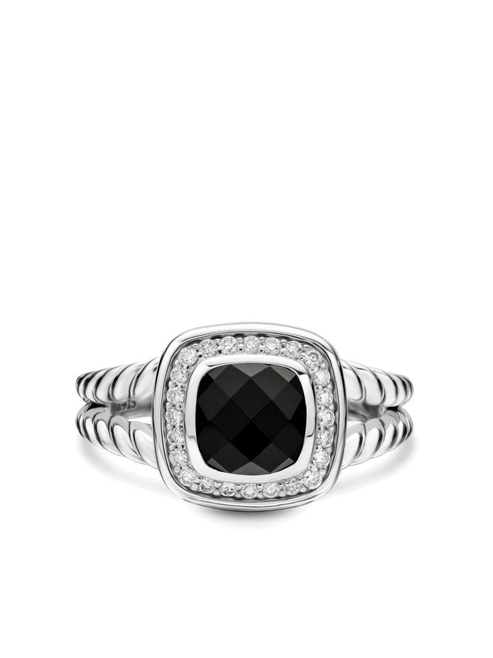 David Yurman sterling silver Petite Albion onyx and diamond ring von David Yurman