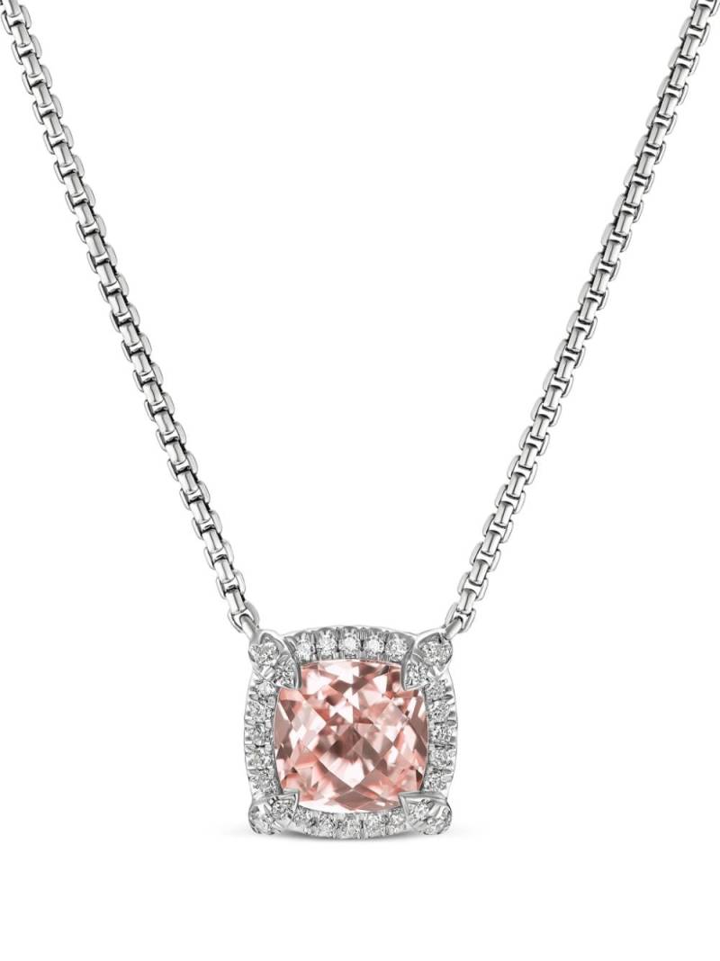 David Yurman sterling silver Petite Chatelaine morganite and diamond pendant necklace von David Yurman