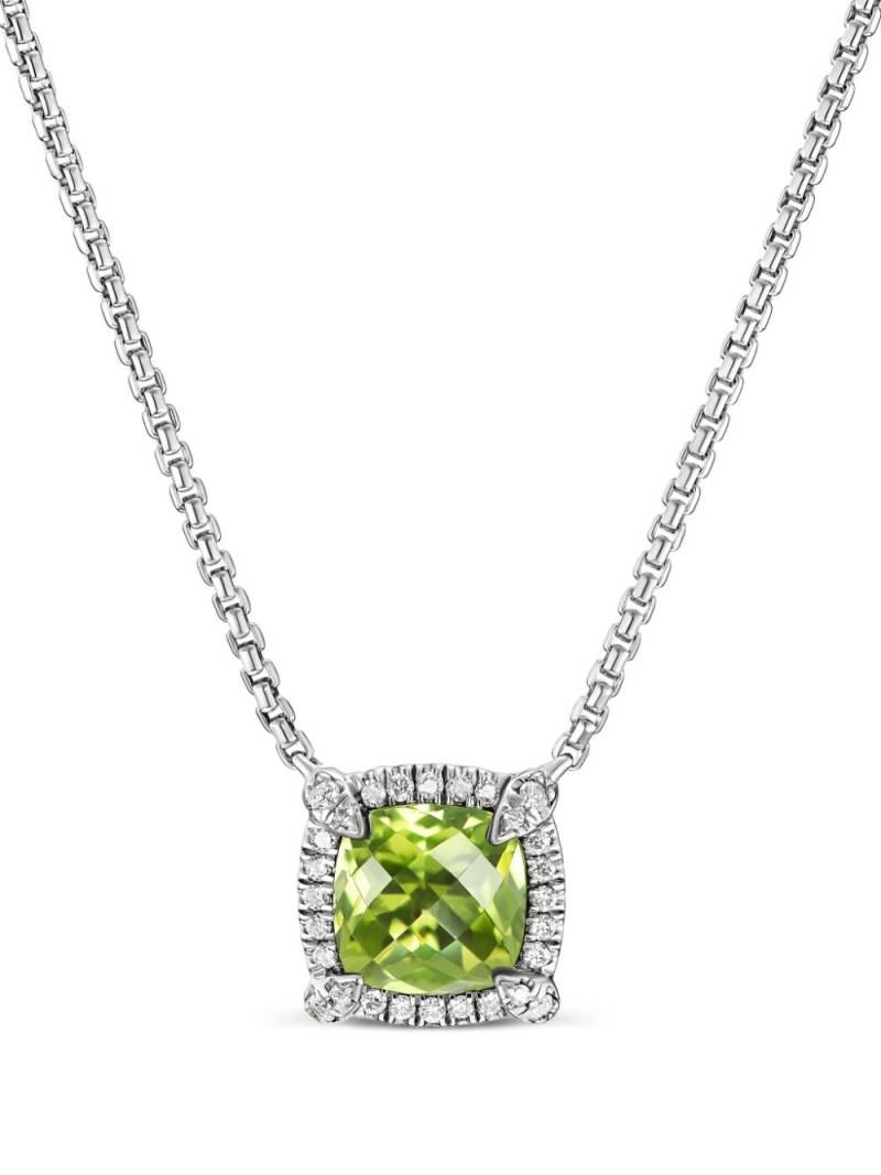 David Yurman sterling silver Petite Chatelaine peridot and diamond necklace von David Yurman