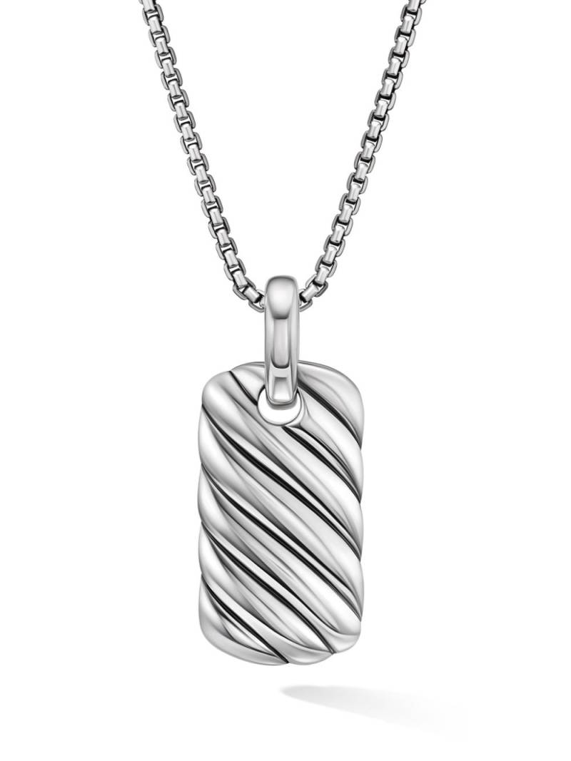 David Yurman sterling silver Petite Sculpted Cable tag pendant von David Yurman