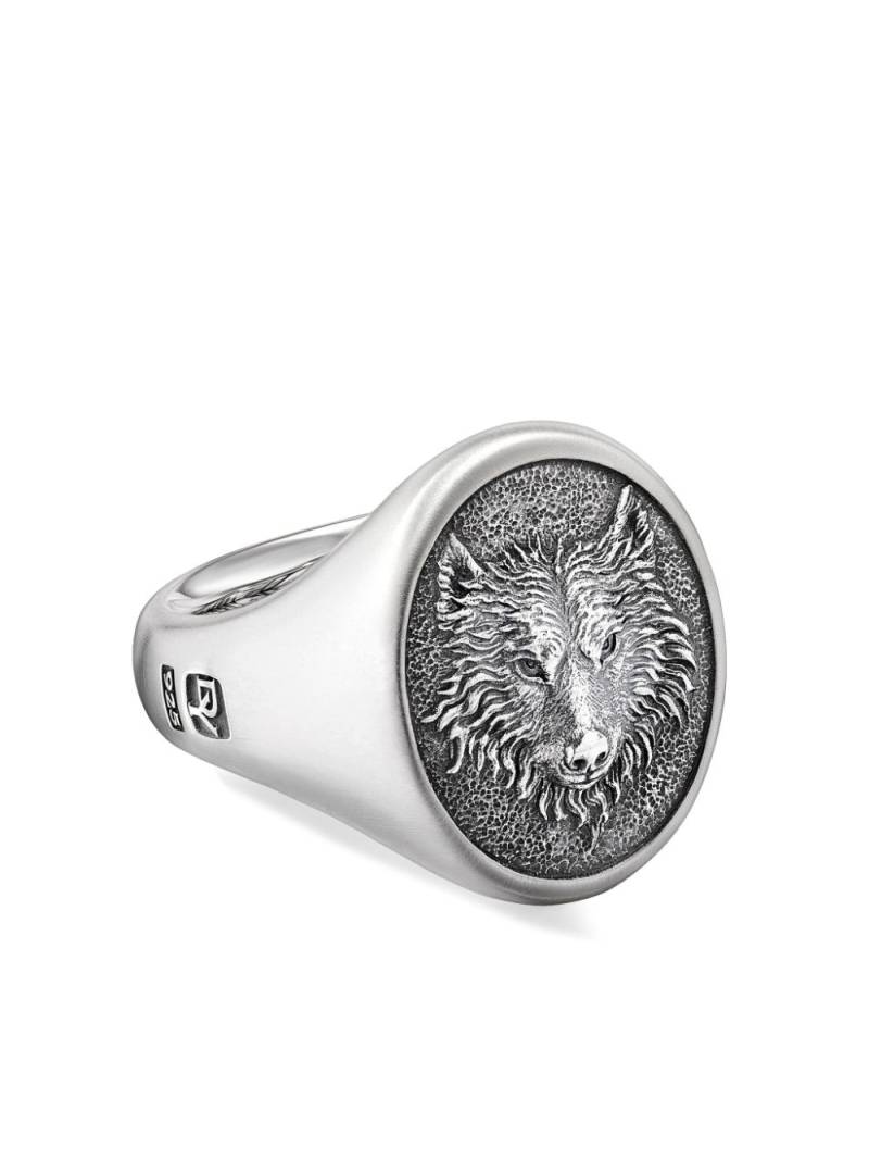 David Yurman sterling silver Petrvs Wolf signet ring von David Yurman