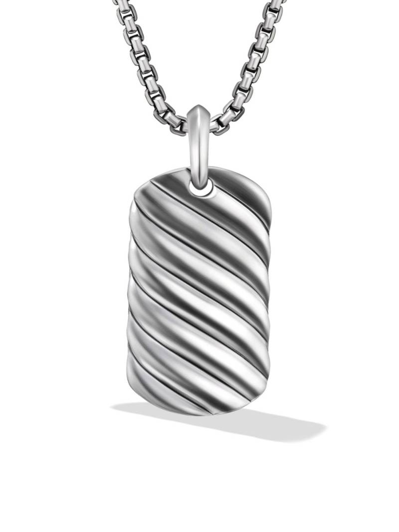 David Yurman sterling silver Sculpted Cable tag pendant von David Yurman