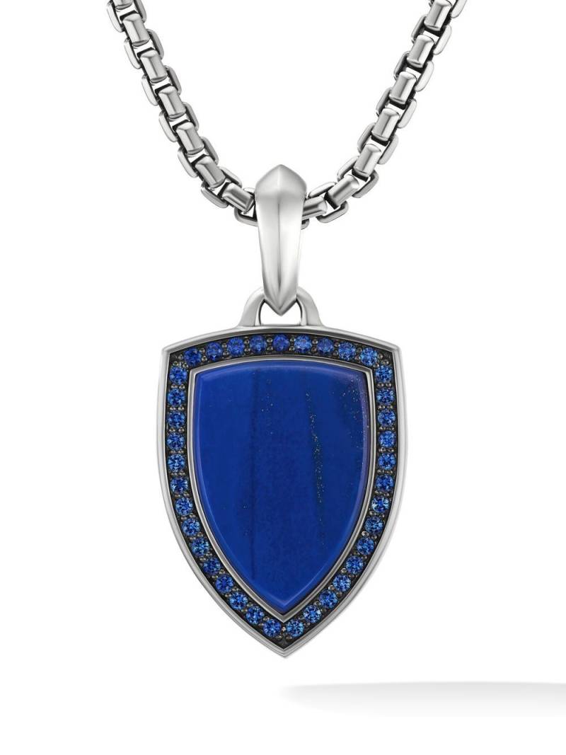 David Yurman sterling silver Shield lapis and sapphire amulet von David Yurman