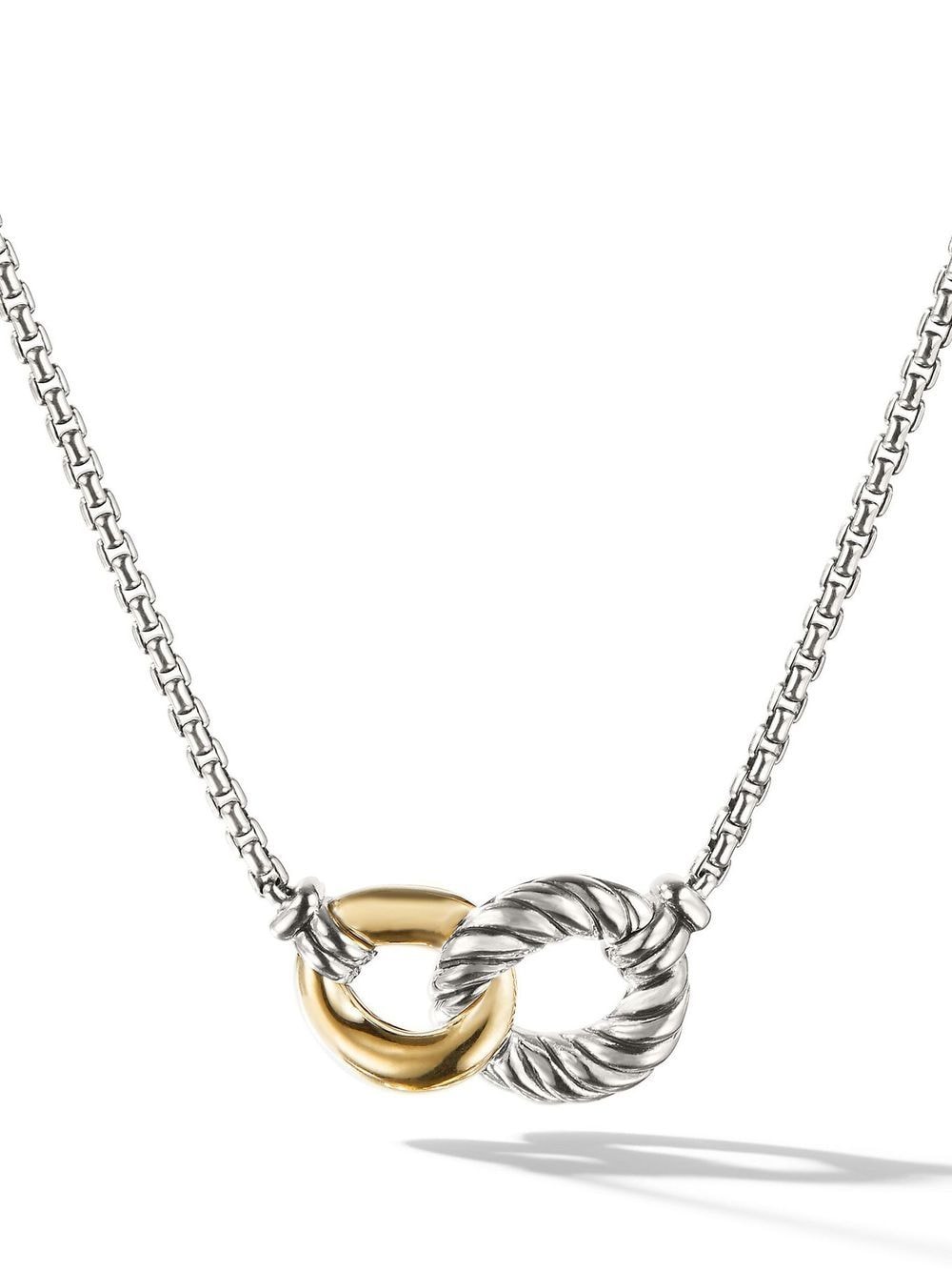 David Yurman sterling silver and 18kt yellow gold Curb Link necklace von David Yurman