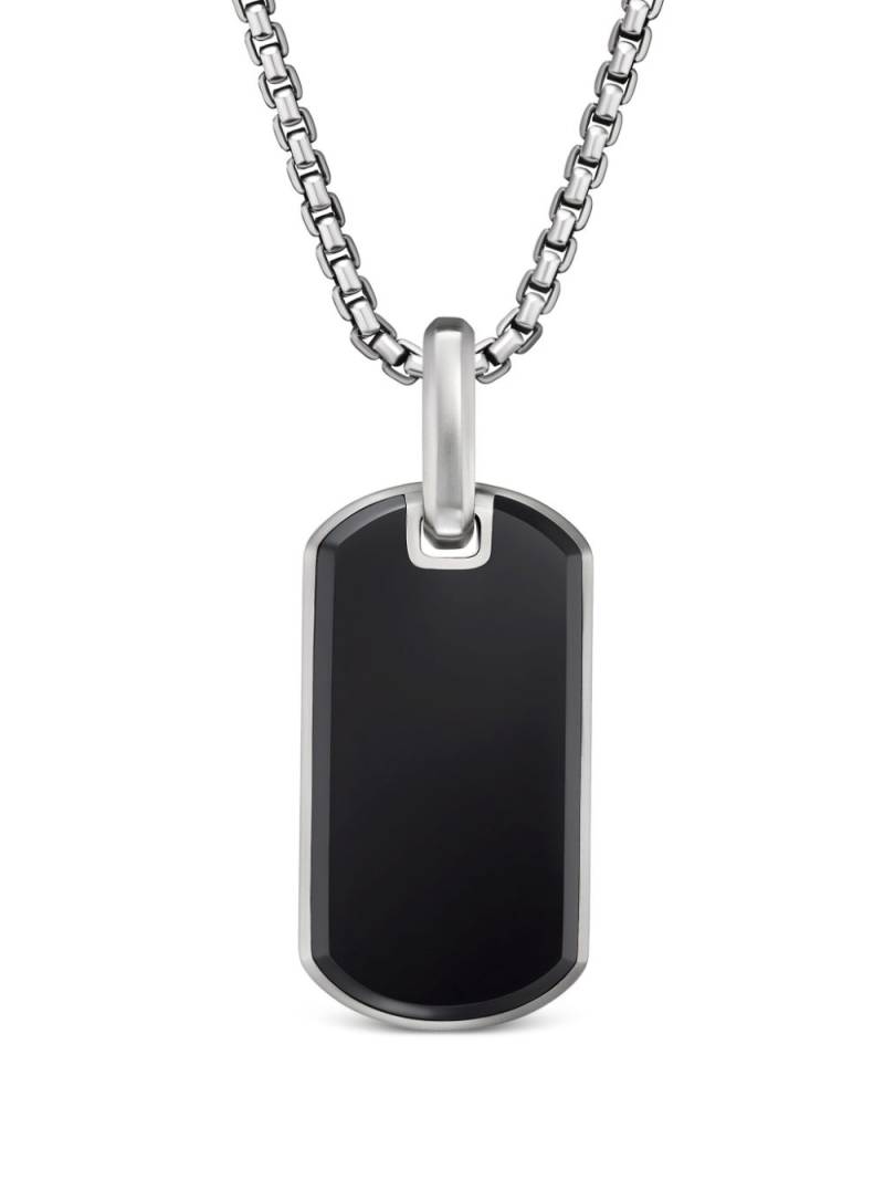 David Yurman sterling silver and onyx Chevron tag von David Yurman