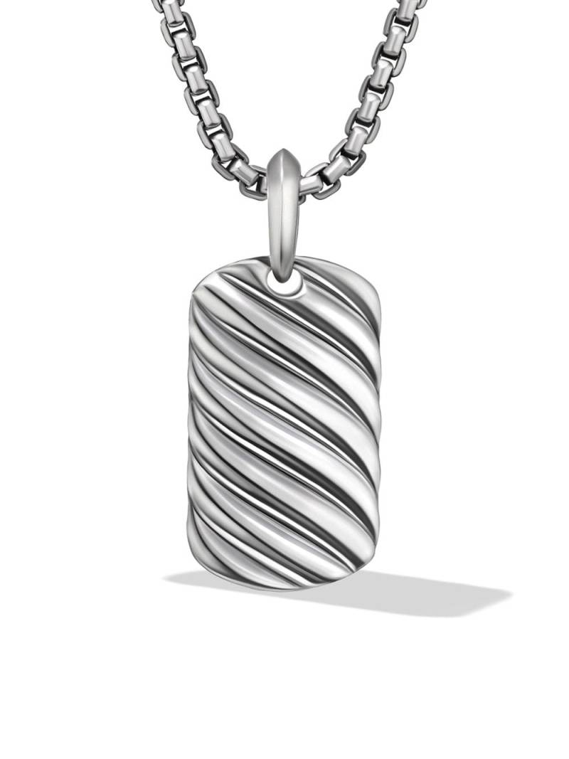 David Yurman sterling silver small Sculpted Cable tag pendant von David Yurman