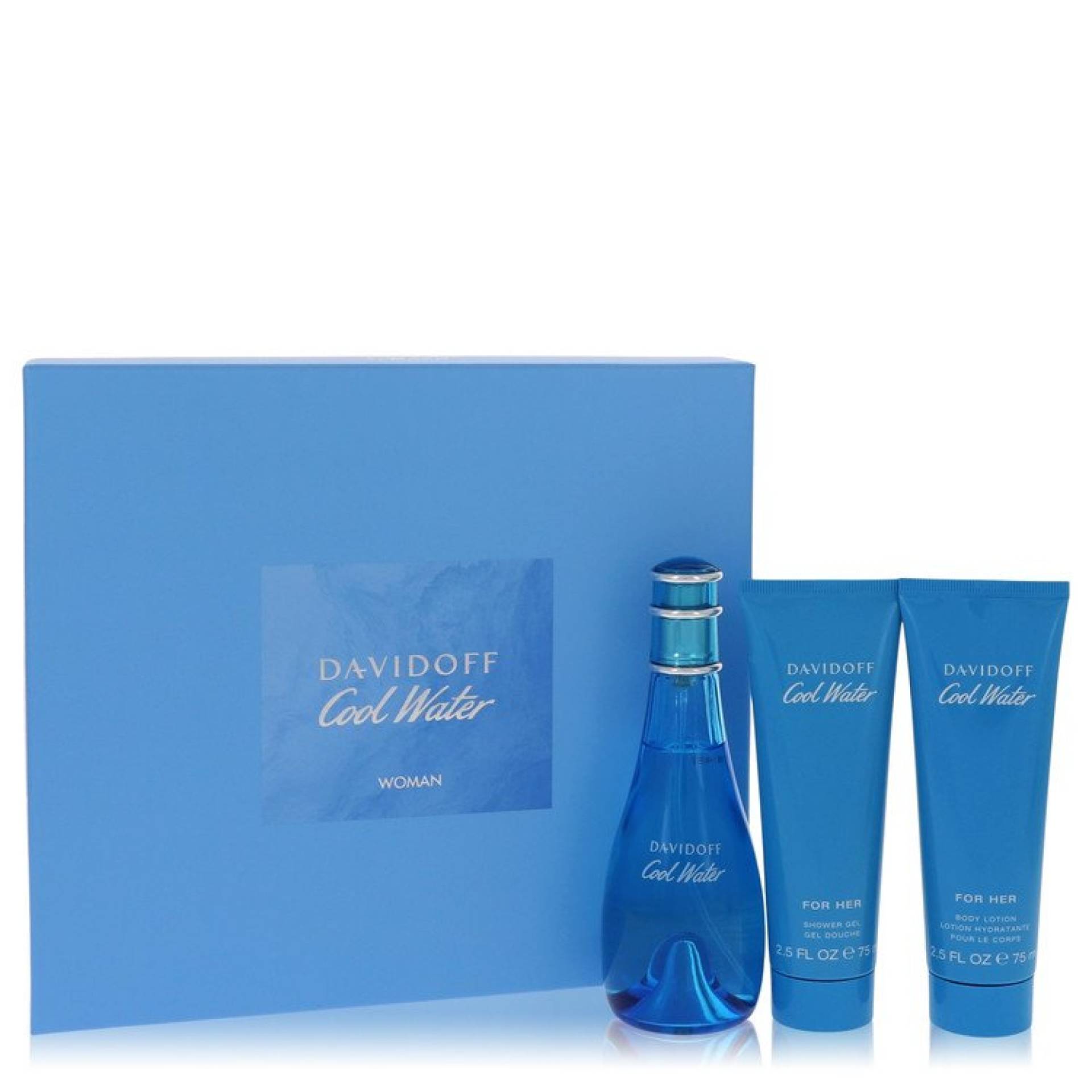 Davidoff COOL WATER Gift Set -- 100 ml Eau De Toilette Spray + 73 ml Body Lotion + 73 ml Shower Breeze von Davidoff