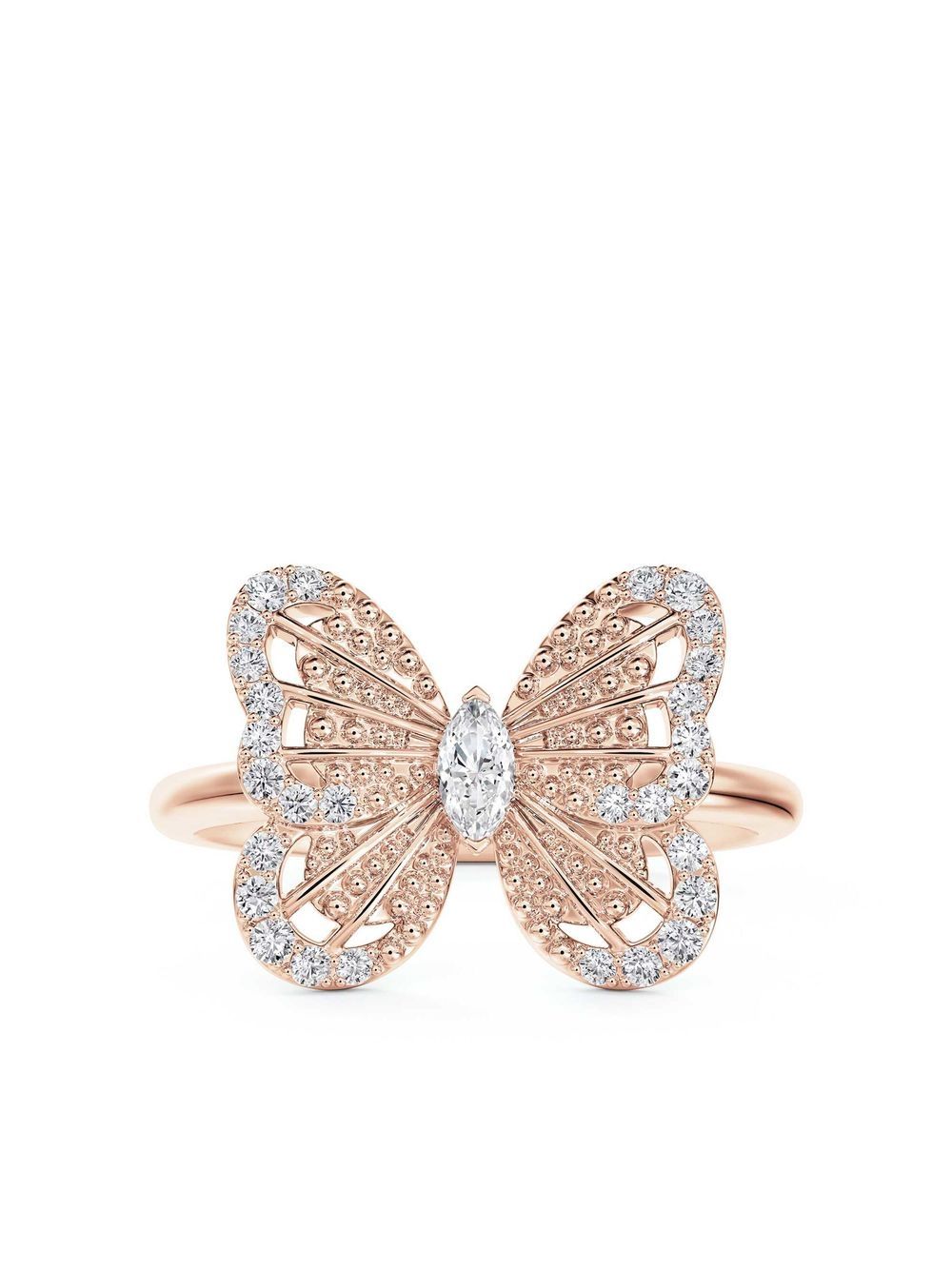 De Beers Jewellers 18kt rose gold Portraits of Nature Butterfly diamond ring - Pink von De Beers Jewellers