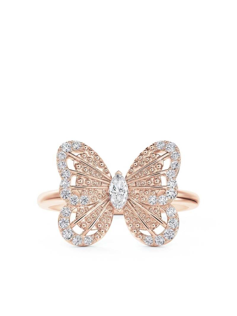 De Beers Jewellers 18kt rose gold Portraits of Nature Butterfly diamond ring - Pink von De Beers Jewellers