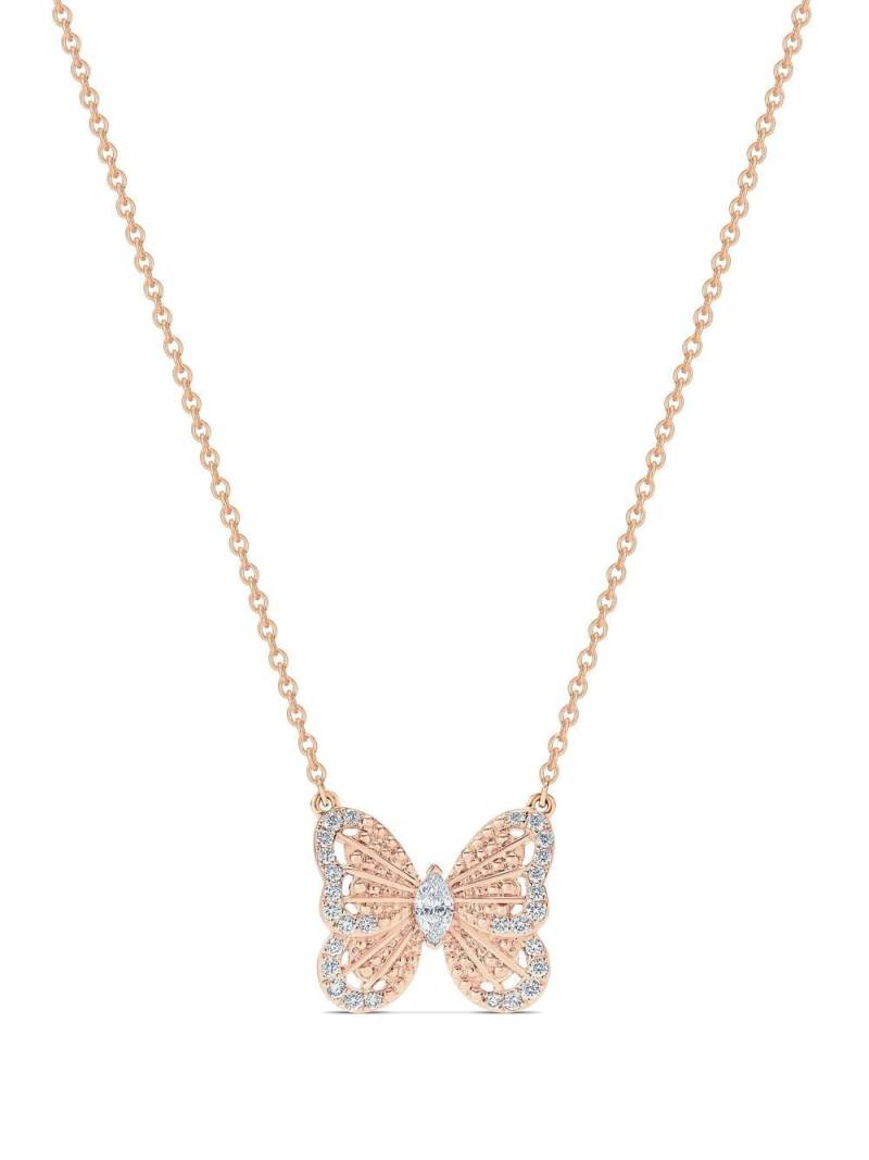 De Beers Jewellers 18kt rose gold Portraits of Nature butterfly diamond pendant necklace - Pink von De Beers Jewellers