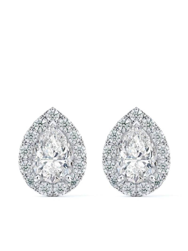 De Beers Jewellers 18kt white gold Aura Solitaire diamond stud earrings - Silver von De Beers Jewellers