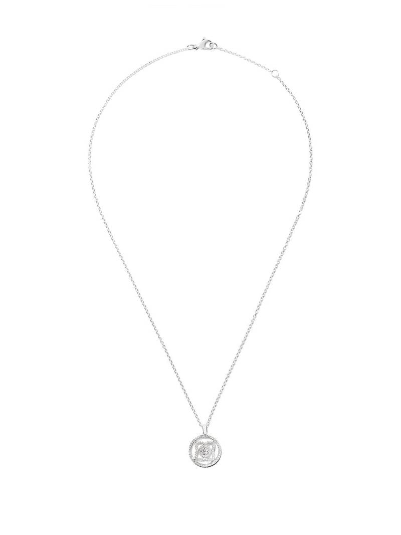 De Beers Jewellers 18kt white gold Enchanted Lotus Openwork Medal diamond necklace - Silver von De Beers Jewellers