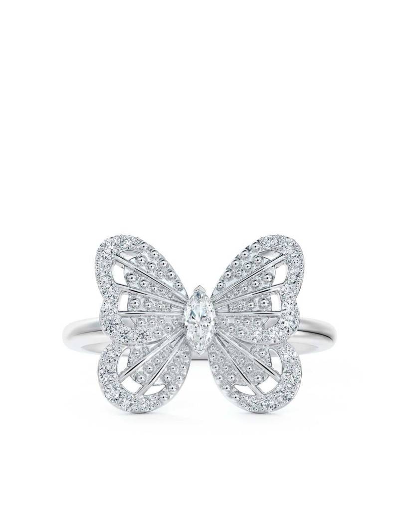 De Beers Jewellers 18kt white gold Portraits of Nature butterfly diamond ring - Silver von De Beers Jewellers