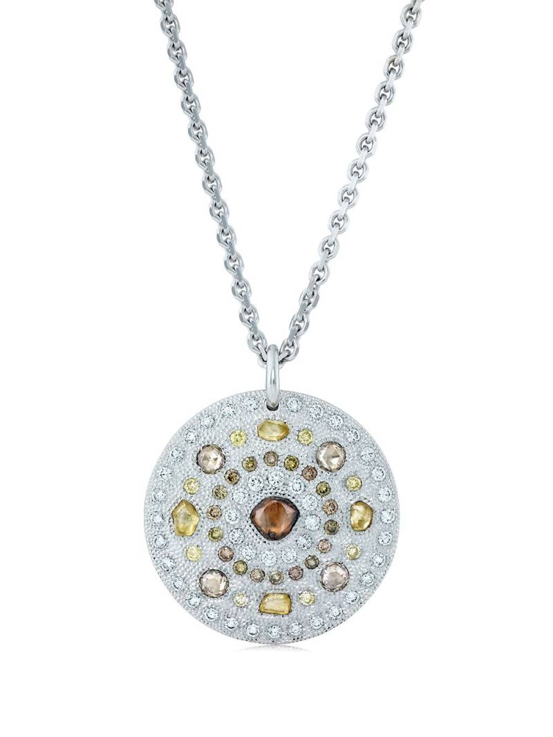 De Beers Jewellers 18kt white gold Talisman Large Medal diamond pendant necklace - Silver von De Beers Jewellers