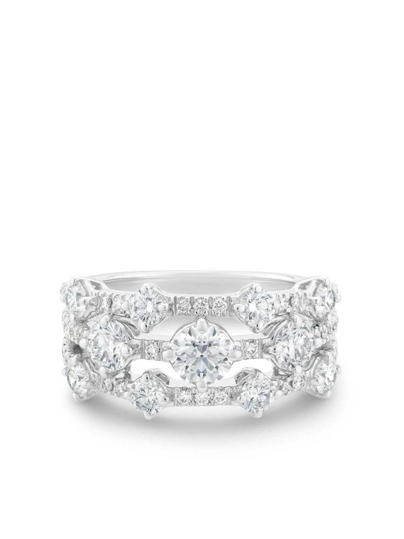 De Beers Jewellers 18kt white gold Arpeggia diamond three row ring - Silver von De Beers Jewellers