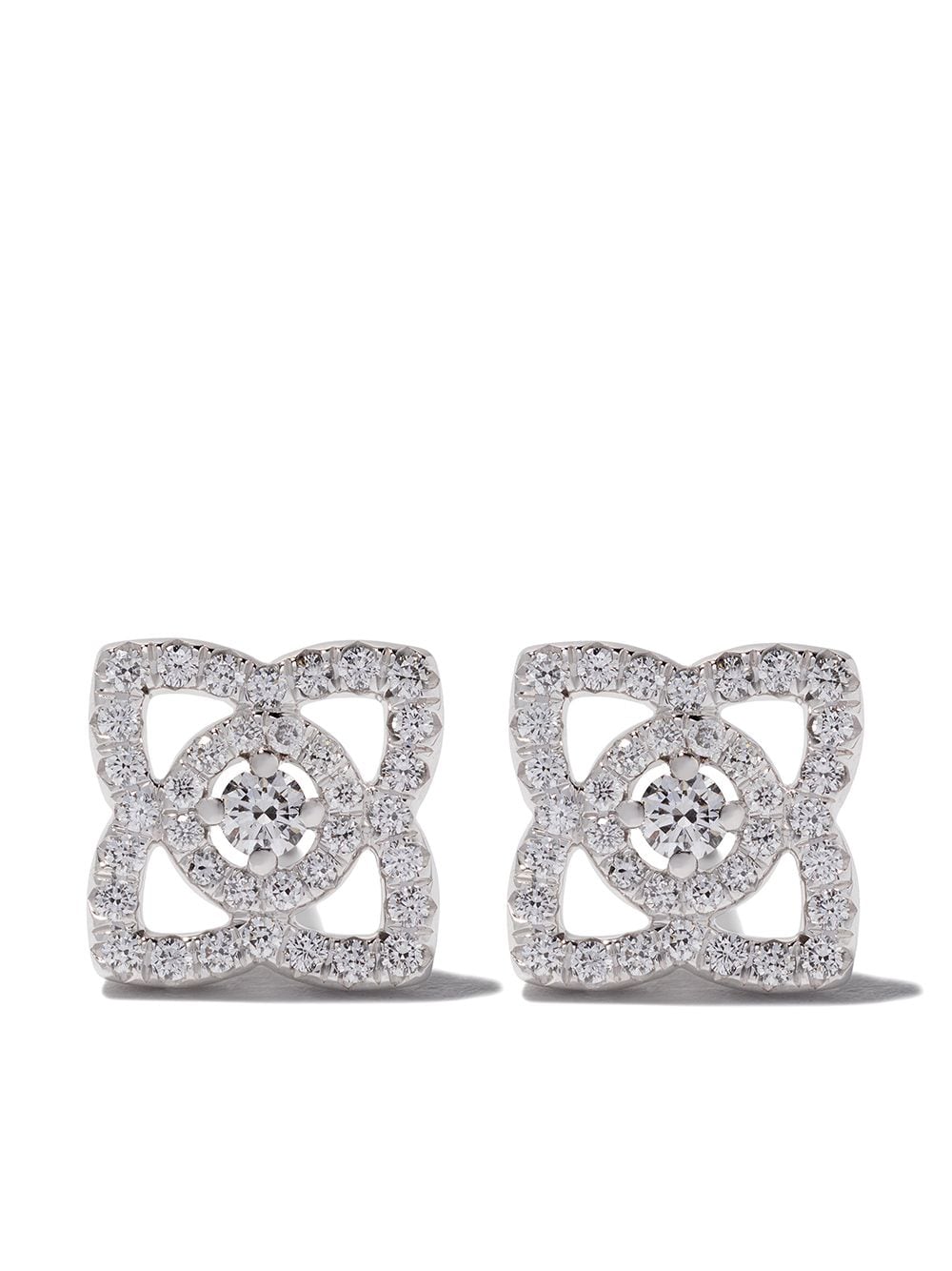 De Beers Jewellers 18kt white gold Enchanted Lotus diamond stud earrings - Silver von De Beers Jewellers