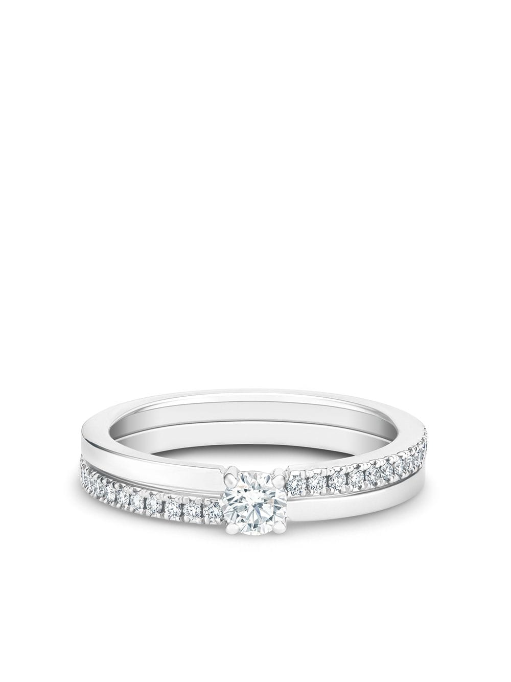 De Beers Jewellers 18kt white gold The Promise small solitaire round brilliant diamond ring - Silver von De Beers Jewellers