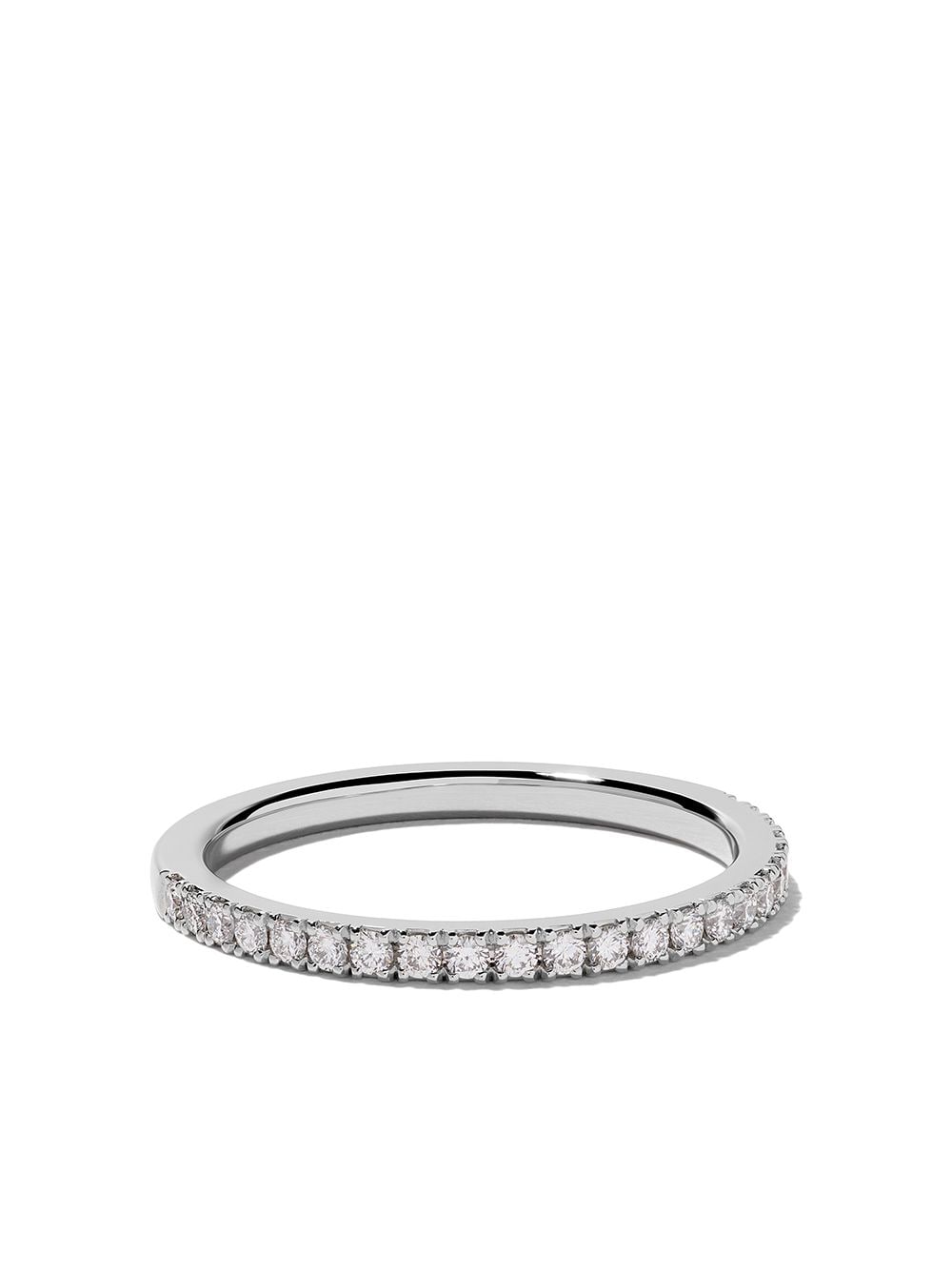 De Beers Jewellers Platinum DB Classic half pavé diamond band - Silver von De Beers Jewellers