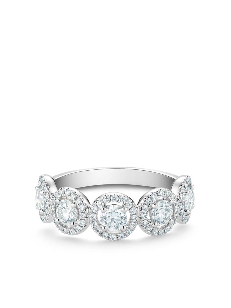 De Beers Jewellers platinum Aura motif half diamond eternity band - Silver von De Beers Jewellers