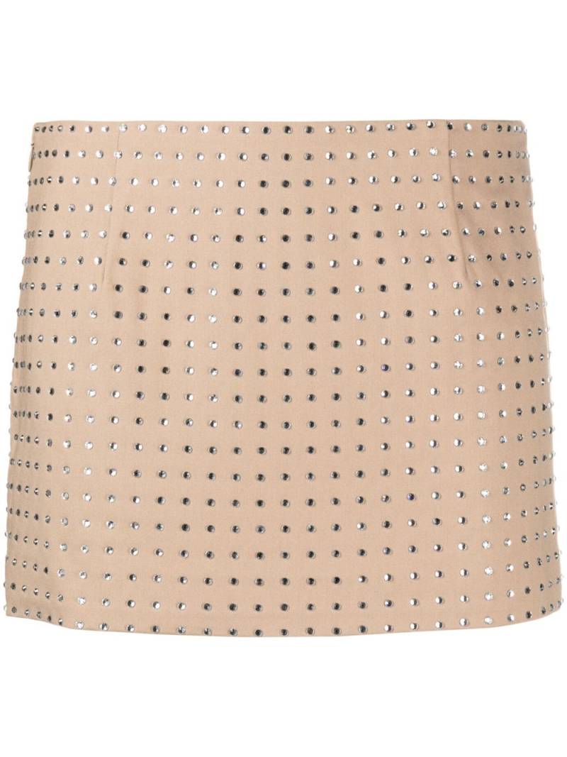 De La Vali Isidora rhinestone-embellished miniskirt - Neutrals von De La Vali