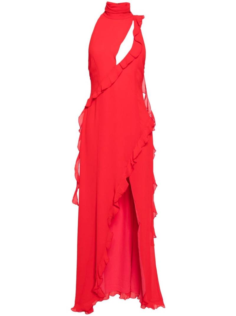 De La Vali Parfait ruffled maxi dress - Red von De La Vali