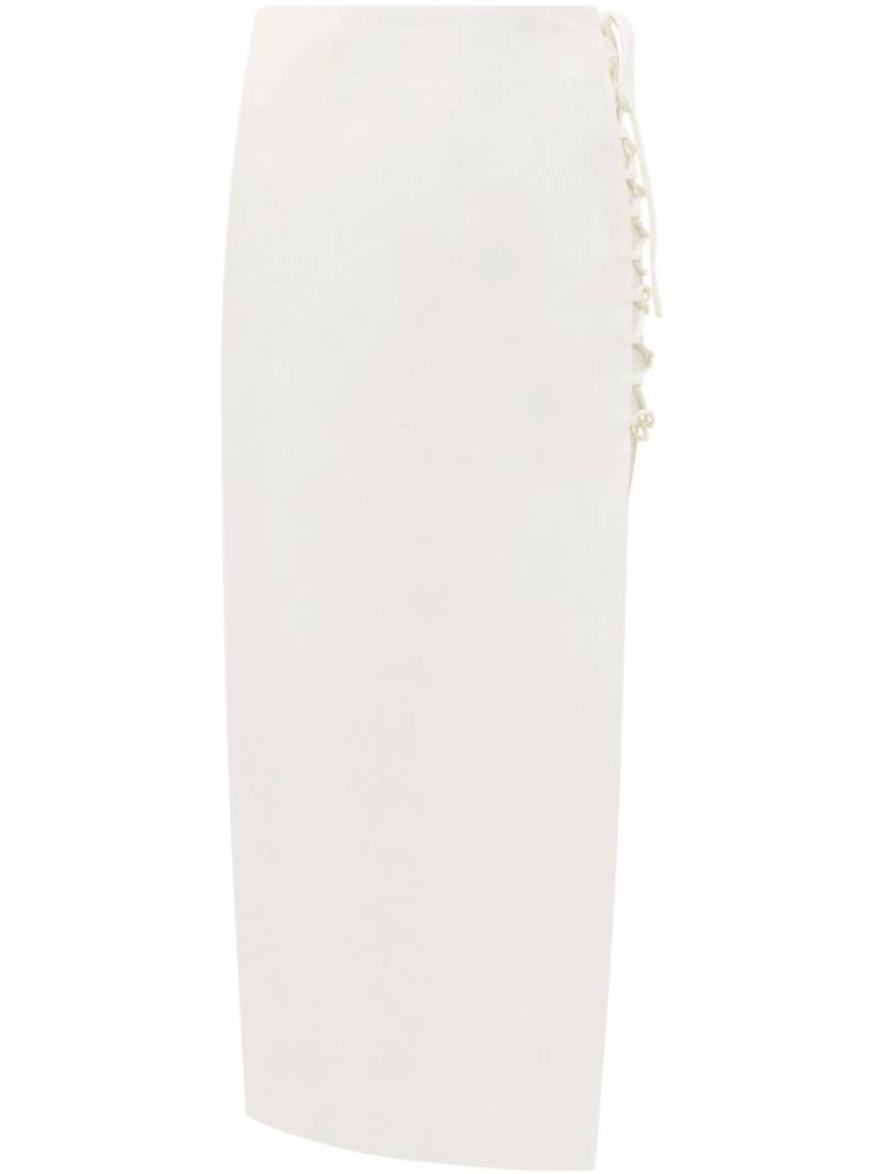 De La Vali side lace-up midi skirt - White von De La Vali