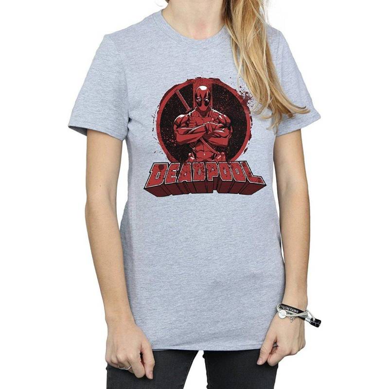 Deadpool - Arms Crossed TShirt, für Damen, Grau, Größe L von Deadpool