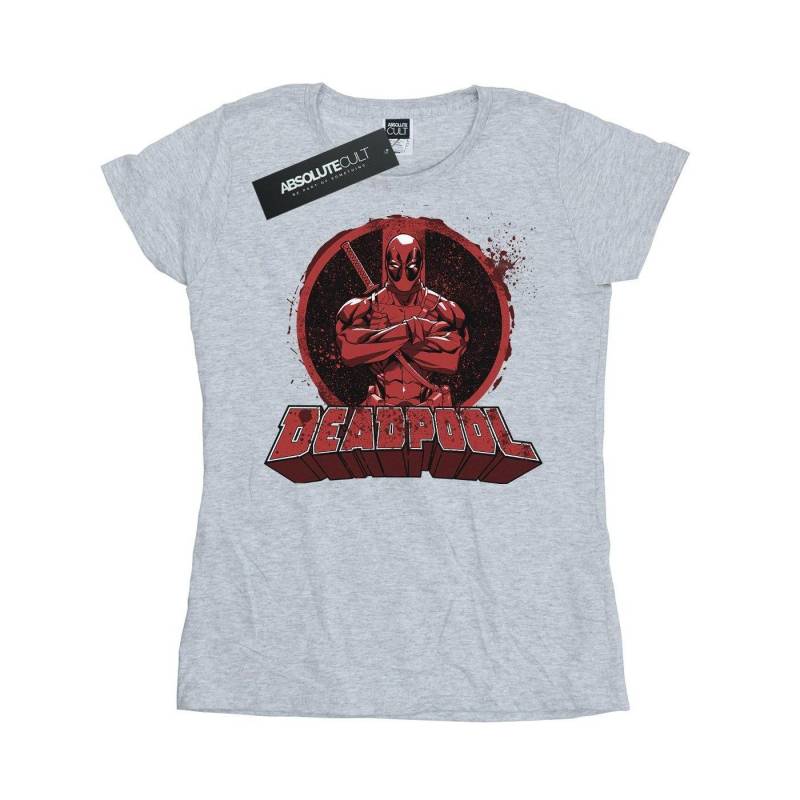 Deadpool - Arms Crossed TShirt, für Damen, Grau, Größe L von Deadpool