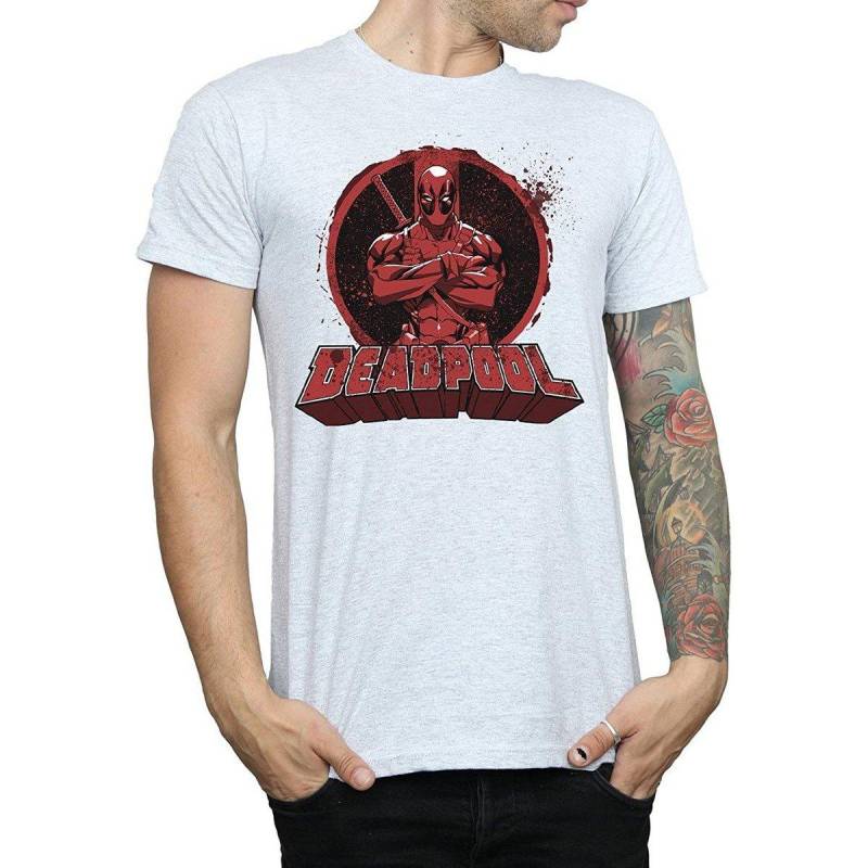 Deadpool - Arms Crossed TShirt, für Damen, Grau, Größe M von Deadpool