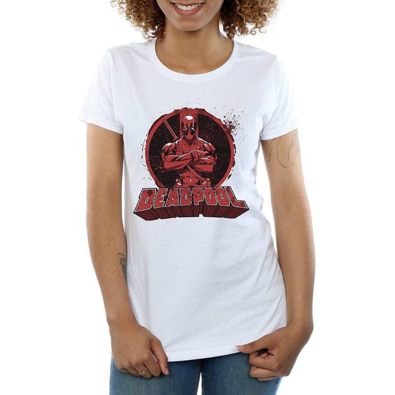 Deadpool - Arms Crossed TShirt, für Damen, Weiss, Größe L von Deadpool