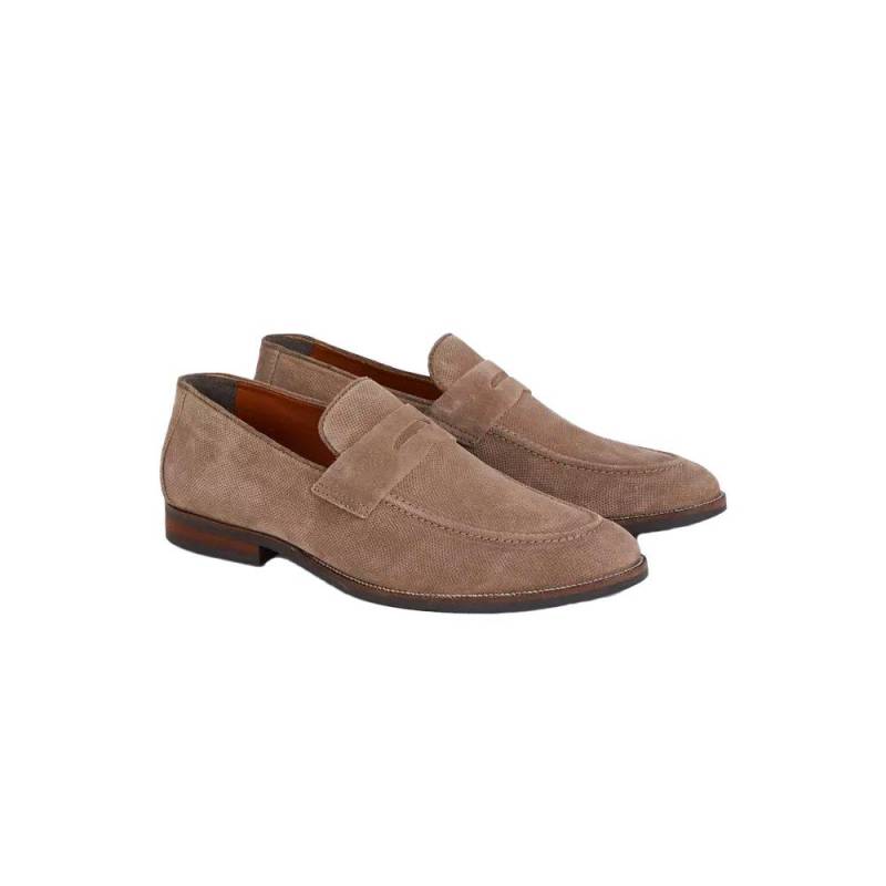 Pennyschlupfschuhe, Perforiert, Wildleder Herren Taupe 40.5 von Debenhams