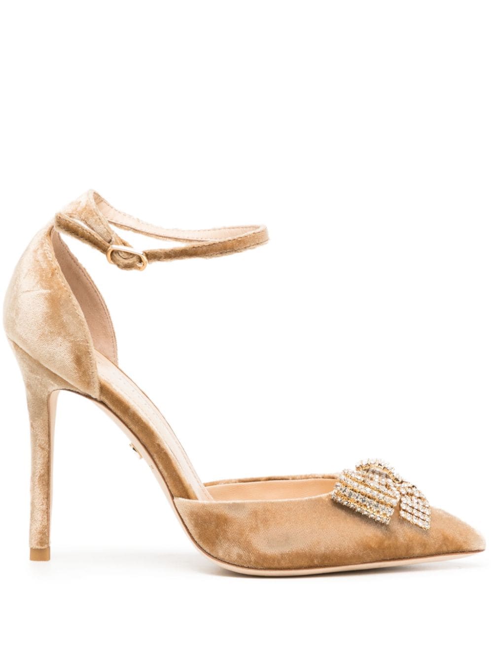 Dee Ocleppo 110mm bow-detail velvet pumps - Brown von Dee Ocleppo