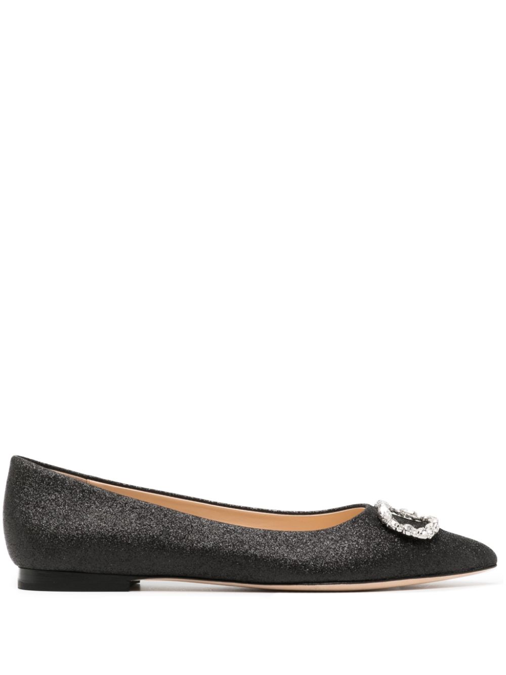 Dee Ocleppo crystal-embellished leather ballerina shoes - Black von Dee Ocleppo