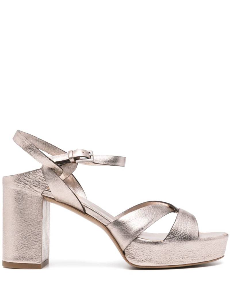 Del Carlo Madrid 80mm leather sandals - Neutrals von Del Carlo