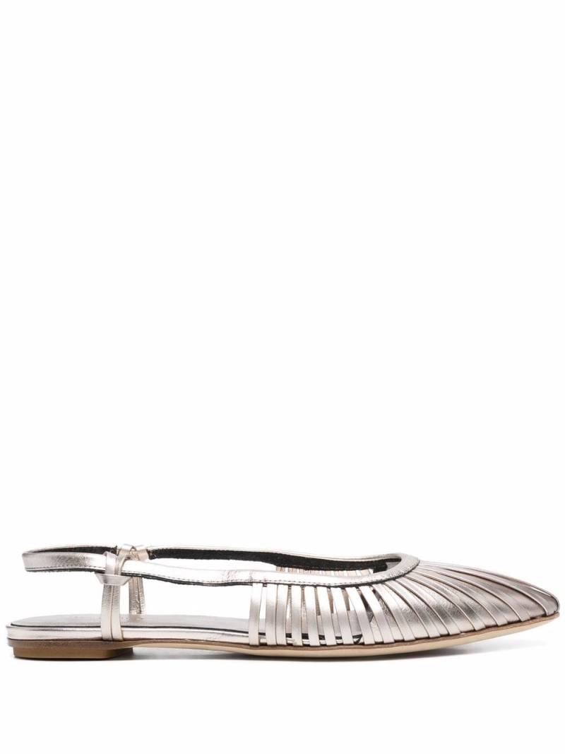 Del Carlo metallic-effect leather ballerinas - Gold von Del Carlo