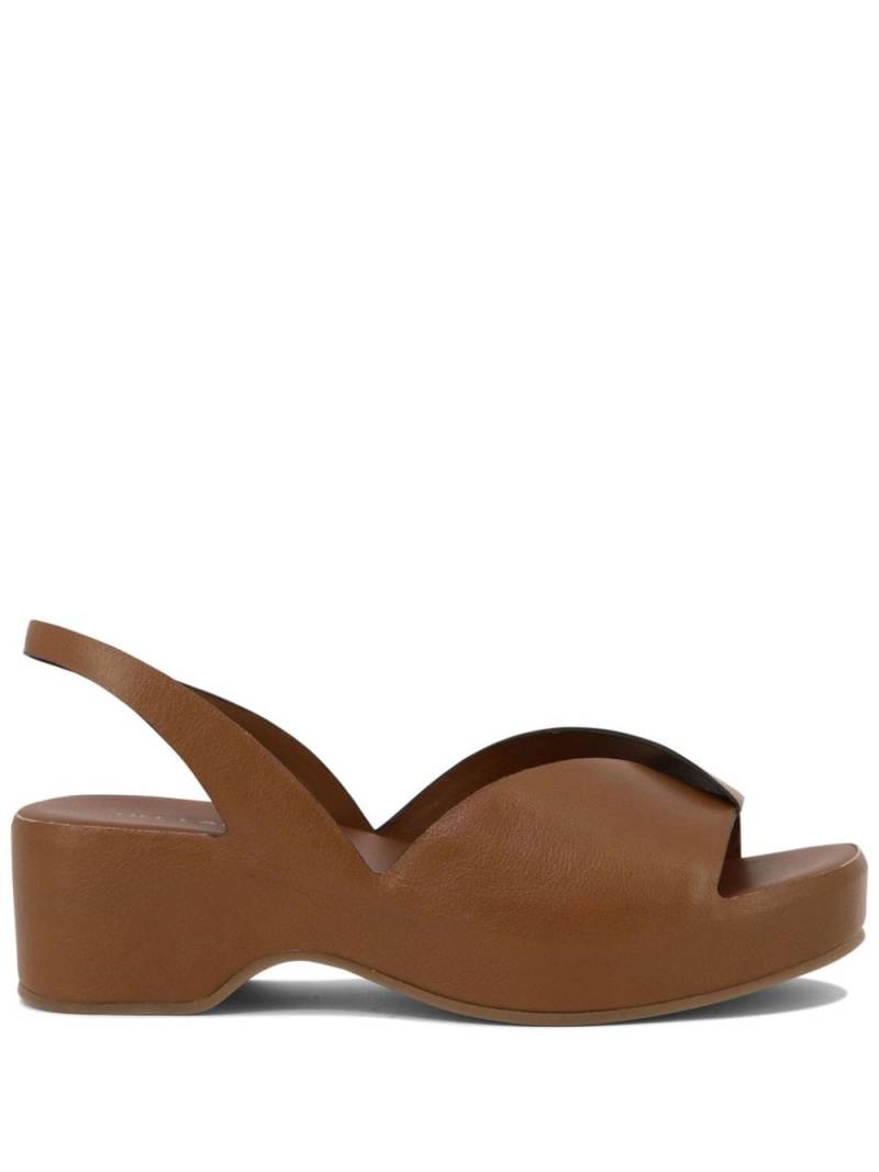 Del Carlo platform leather sandals - Brown von Del Carlo