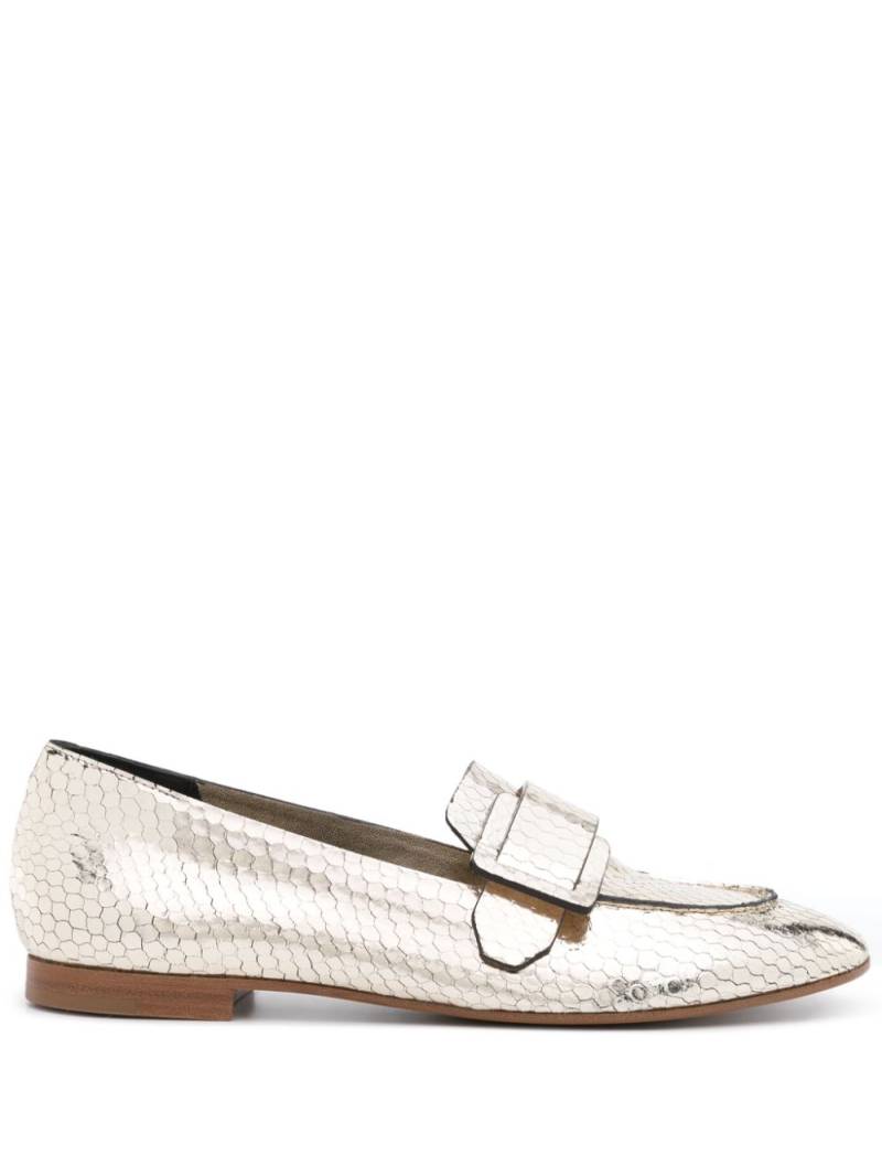 Del Carlo snakeskin-effect leather loafers - Gold von Del Carlo