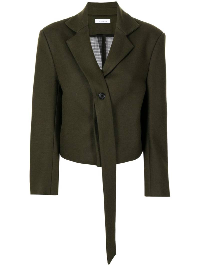 Delada asymmetric cropped blazer - Green von Delada