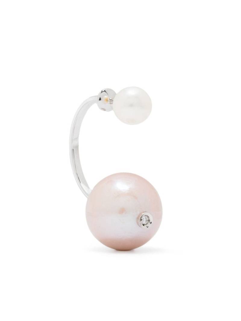 Delfina Delettrez 18kt white gold pink pearl and diamond earring - Silver von Delfina Delettrez