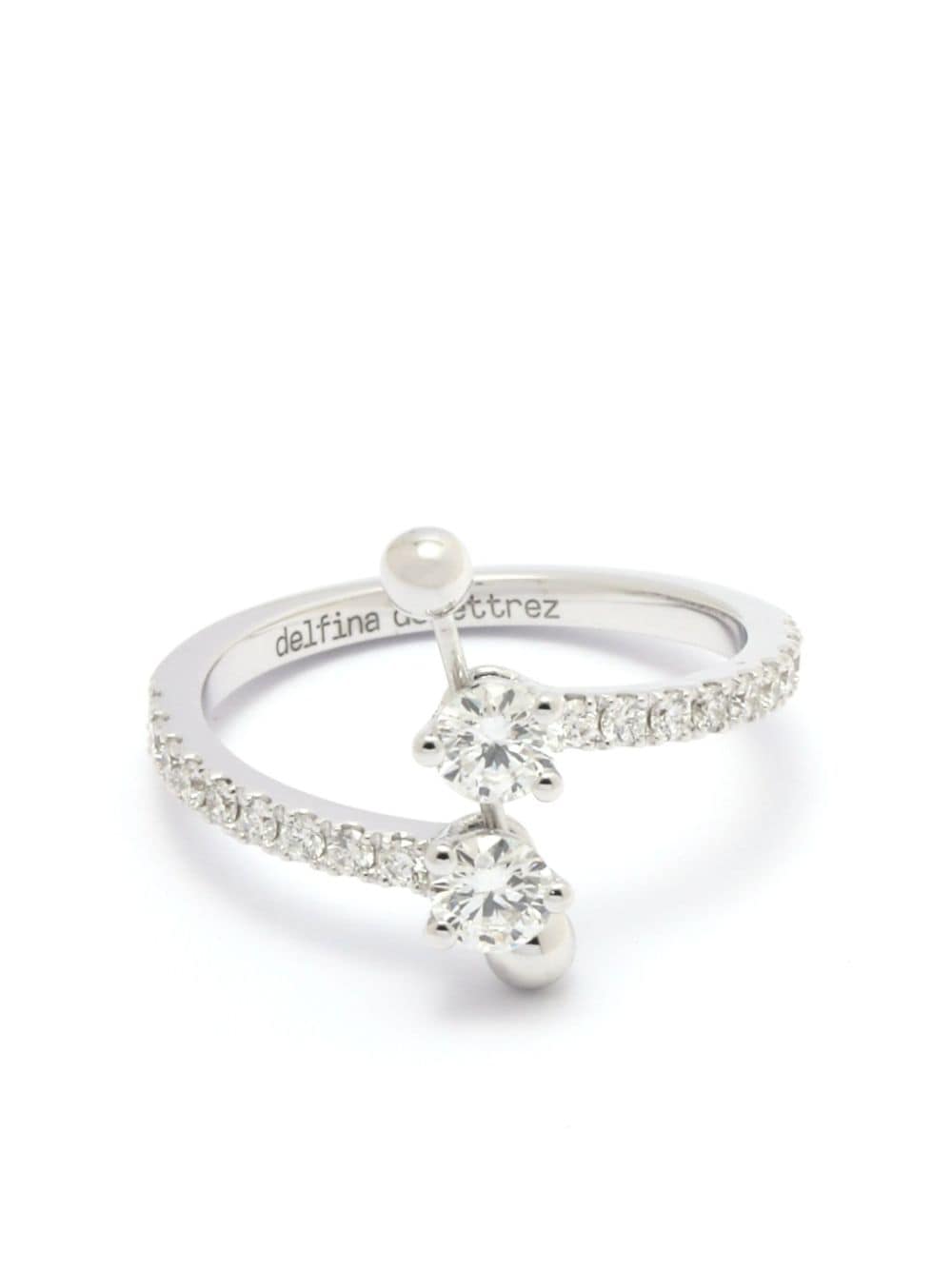 Delfina Delettrez 18kt white gold Two In One Contrariè diamond ring - Silver von Delfina Delettrez