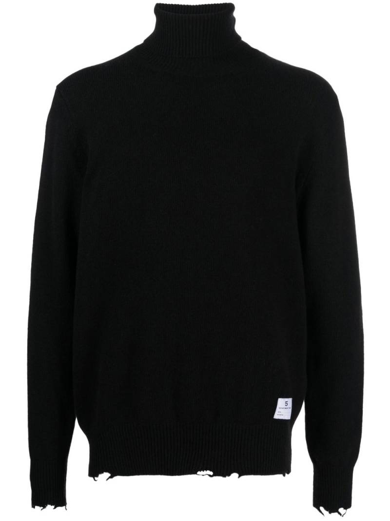 Department 5 distressed roll-neck jumper - Black von Department 5