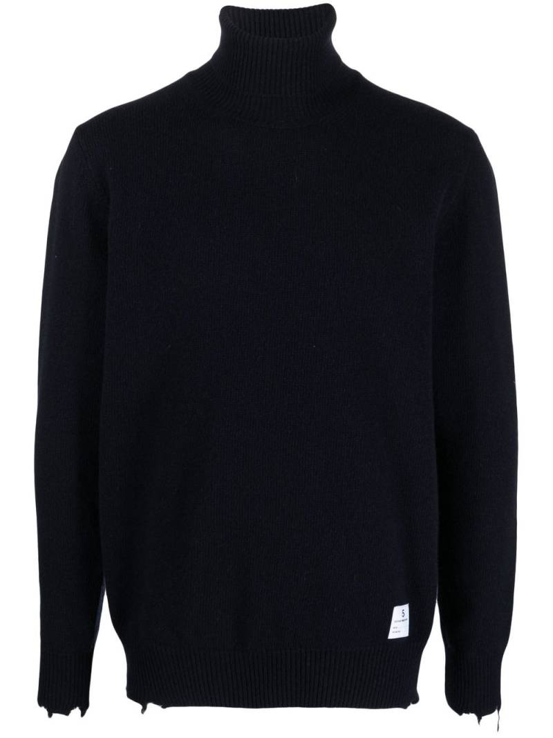 Department 5 distressed turtleneck jumper - Blue von Department 5