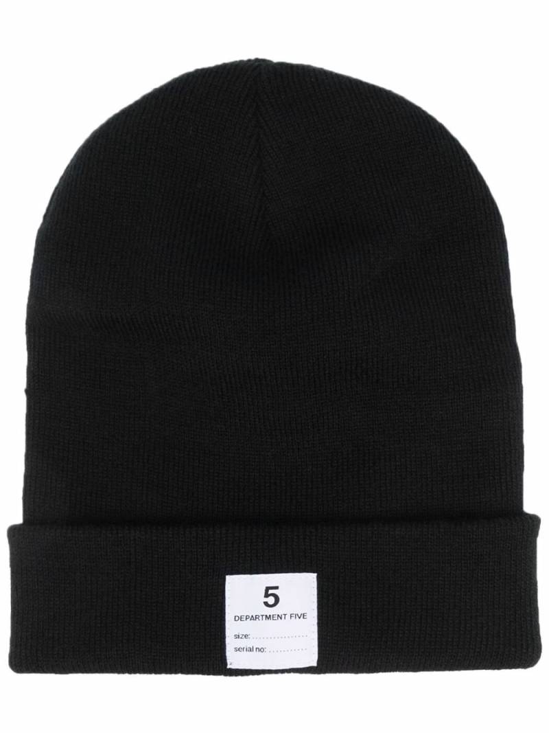 Department 5 logo-patch knitted beanie - Black von Department 5