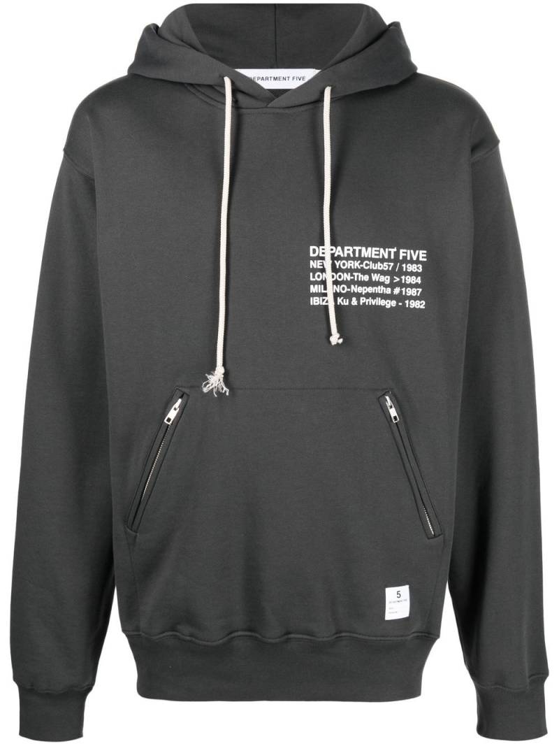 Department 5 logo-print drawstring hoodie - Grey von Department 5