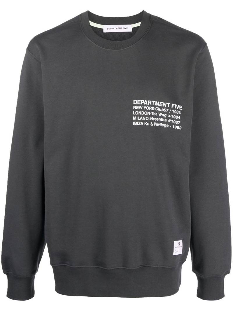 Department 5 logo-print sweatshirt - Grey von Department 5