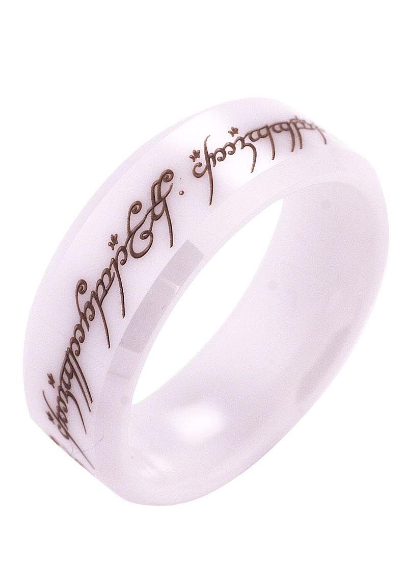 Der Herr der Ringe Fingerring »Der Eine Ring - Keramik weiss, 20003816«, Made in Germany von Der Herr der Ringe