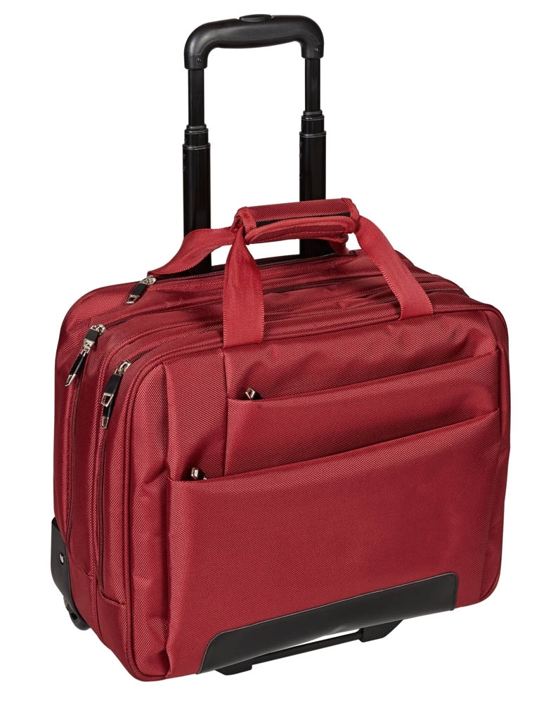 Business Trolley 47cm aus Nylon in Rot von Dermata Lederwaren